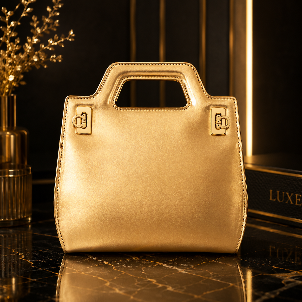Ferragamo 213485 769155 Unisex Lux Gold Designer Bag