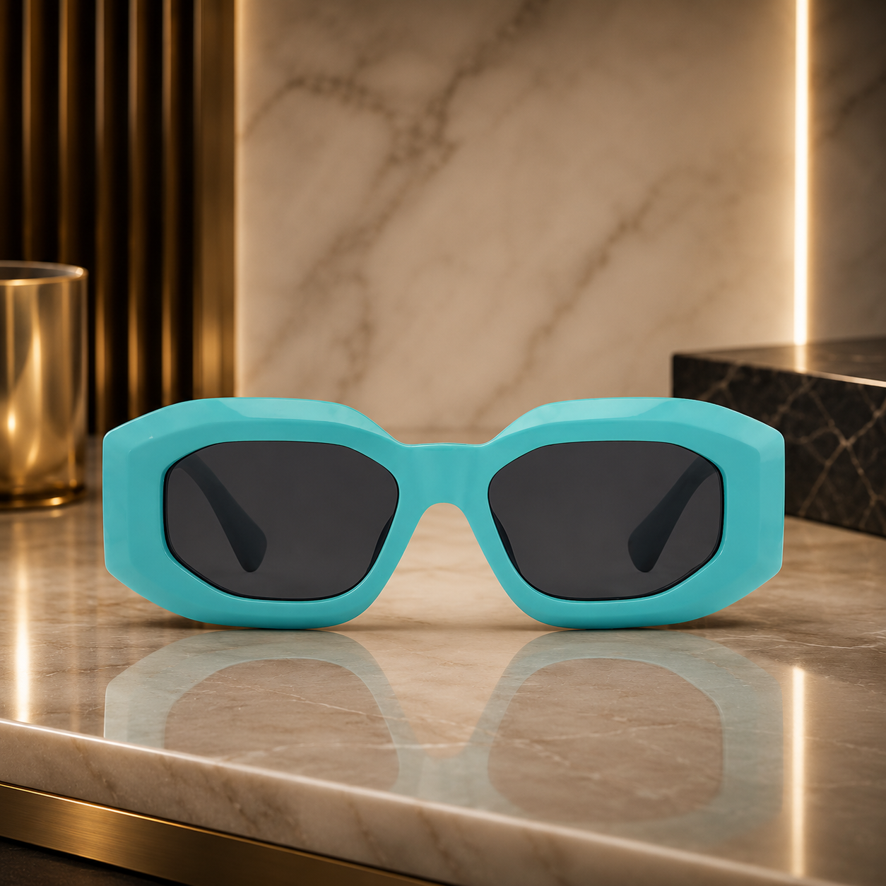 Versace Dark Grey Irregular Men's Sunglasses