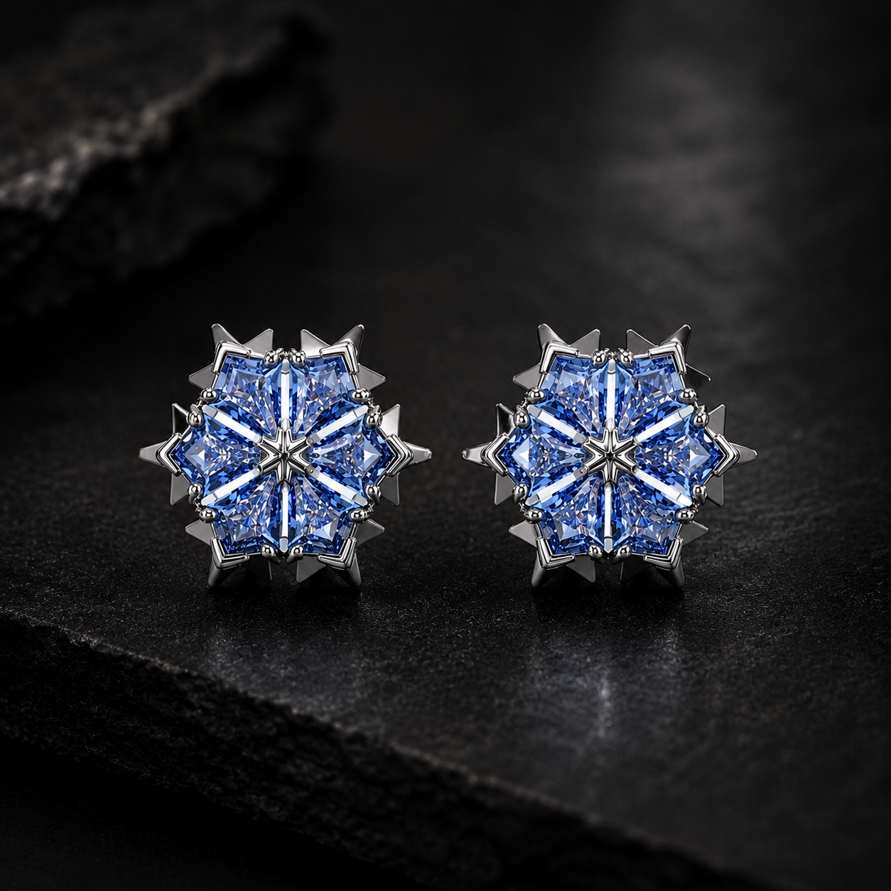 Swarovski Magic Rhodium Plated Snowflake Stud Earrings