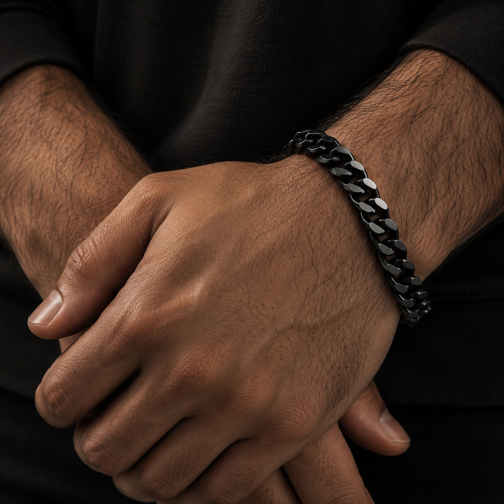 Robert Alton Men's Stainless Steel Curb Link Bracelet