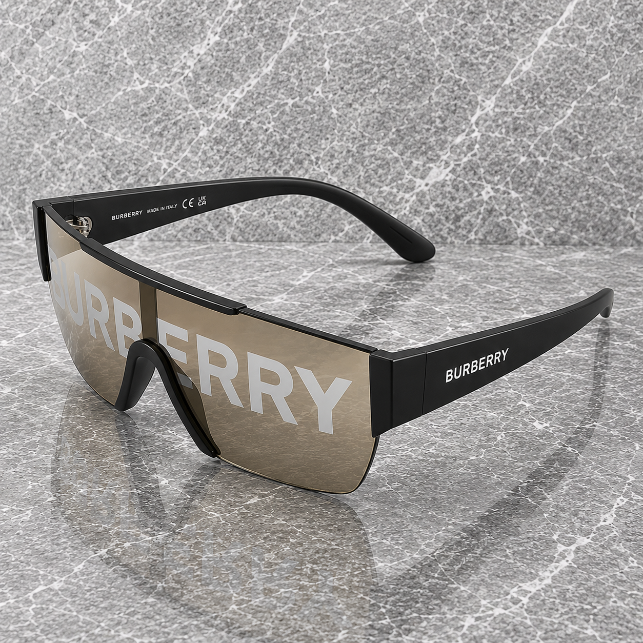 Burberry  Gold with silver Shield Men's Sunglasses