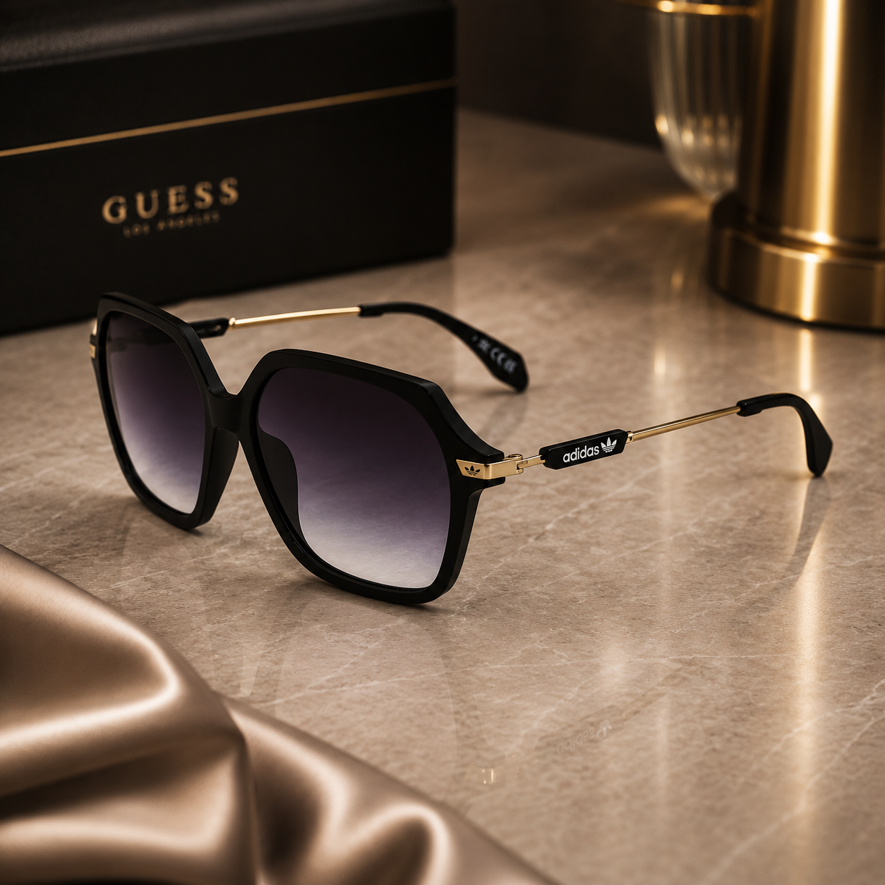 Adidas  Ladies Black Geometric Sunglasses