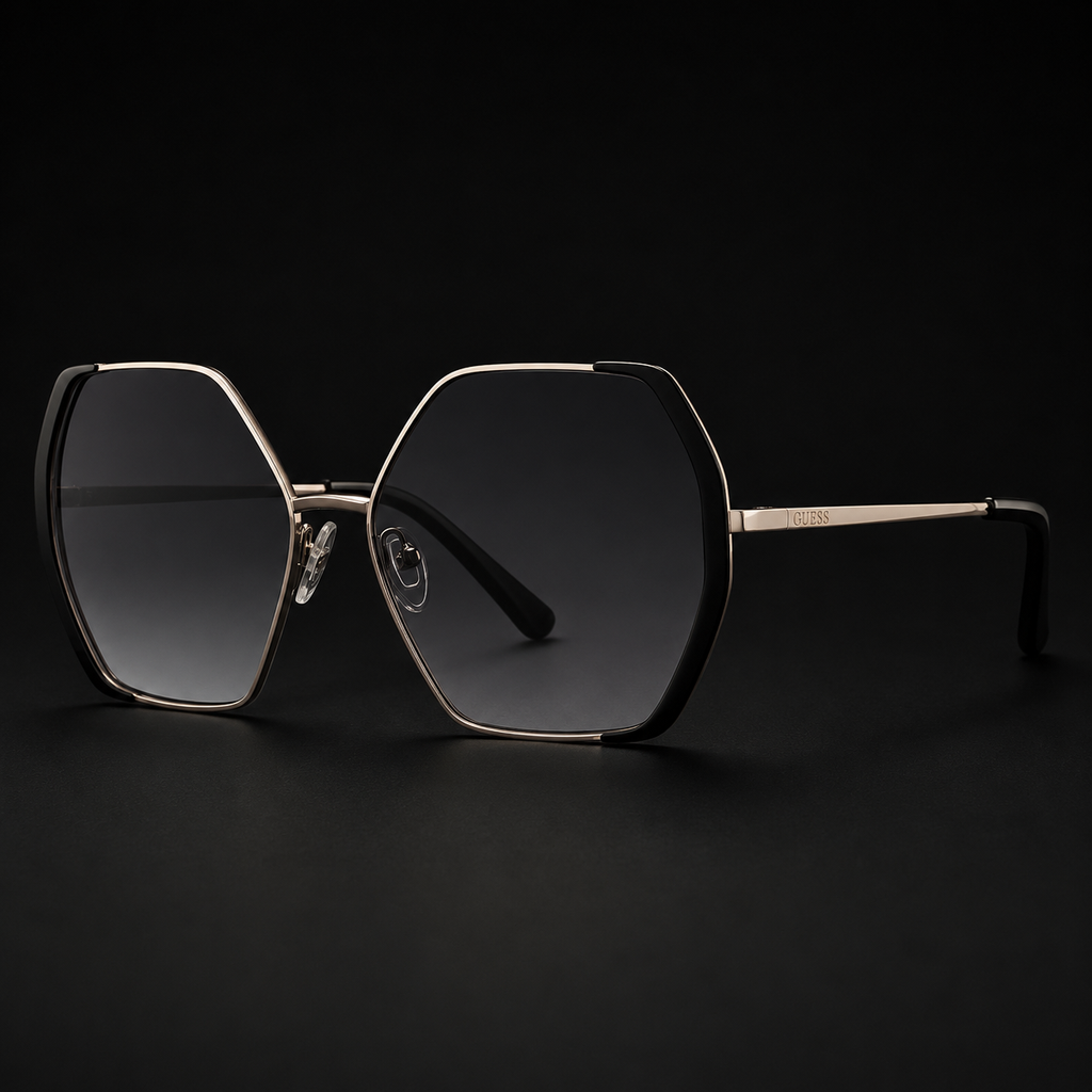 GUESS FACTORY Smoke Gradient Geometric Ladies Sunglasses