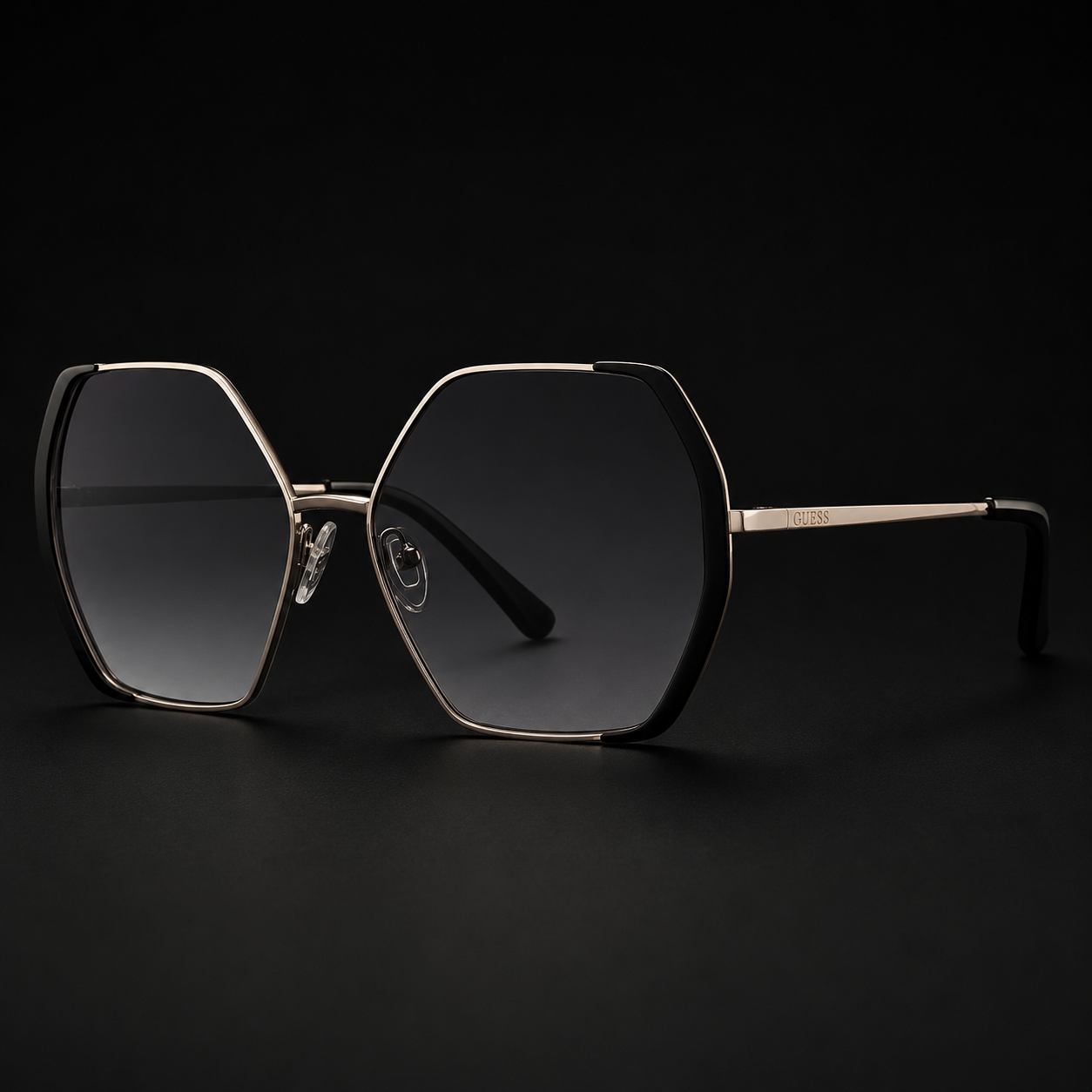 GUESS FACTORY Smoke Gradient Geometric Ladies Sunglasses
