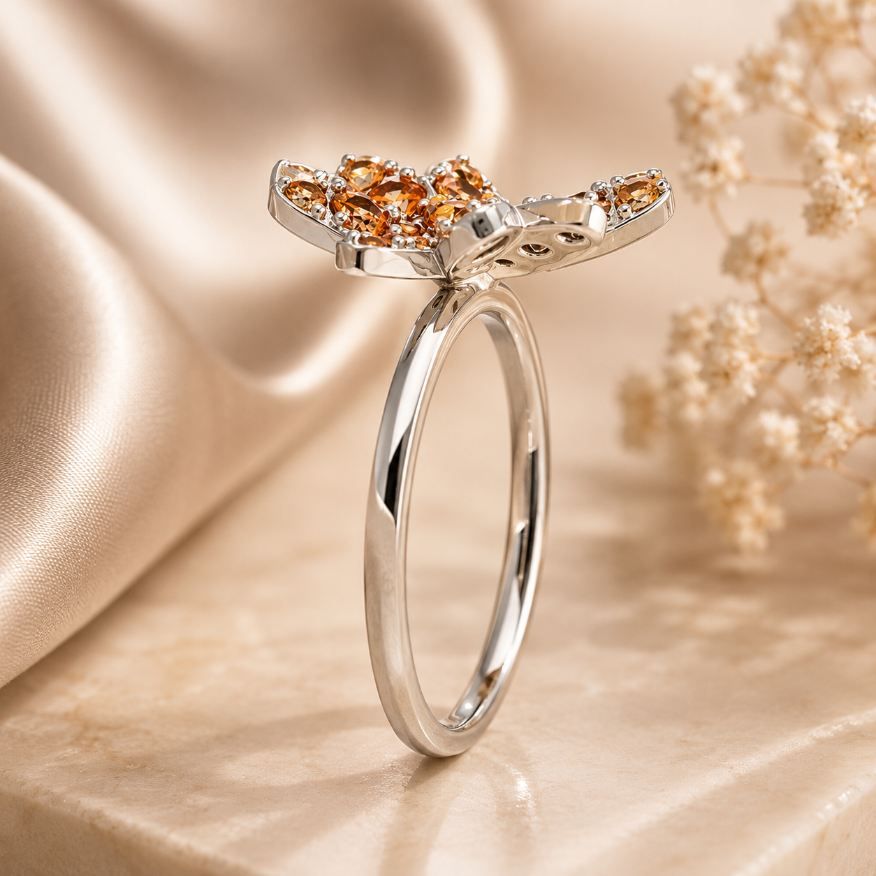 Swarovski Rhodium Plated Eternal Flower Ring, Size 55 (US 6.75)