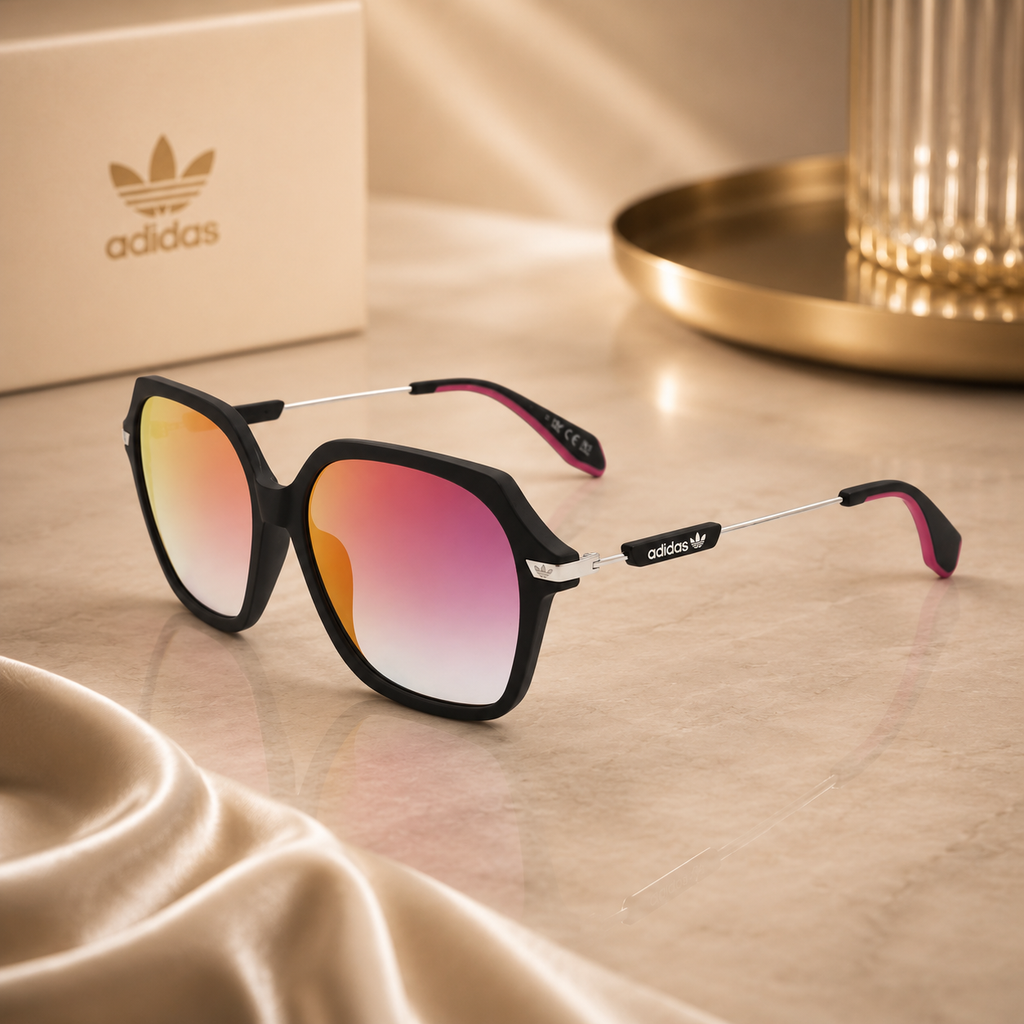 Adidas Ladies Black Geometric Sunglasses