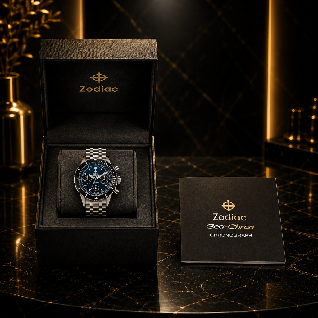 Zodiac Sea-Chron Automatic Men's Blue Dial Stainless Steel Chronograph Watch