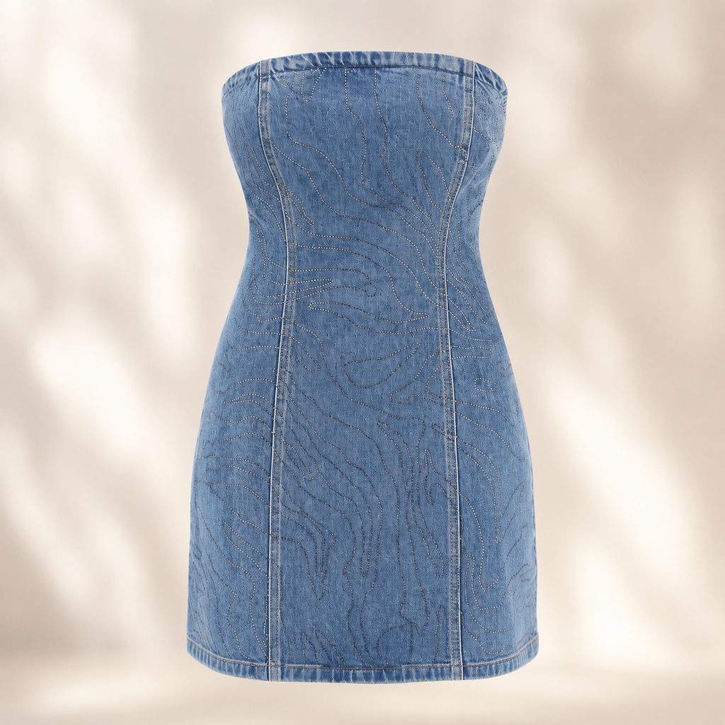 Rotate Women's Casual Dress in Light Blue Denim