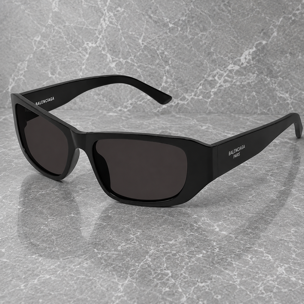 Balenciaga  Grey Rectangular Unisex Sunglasses