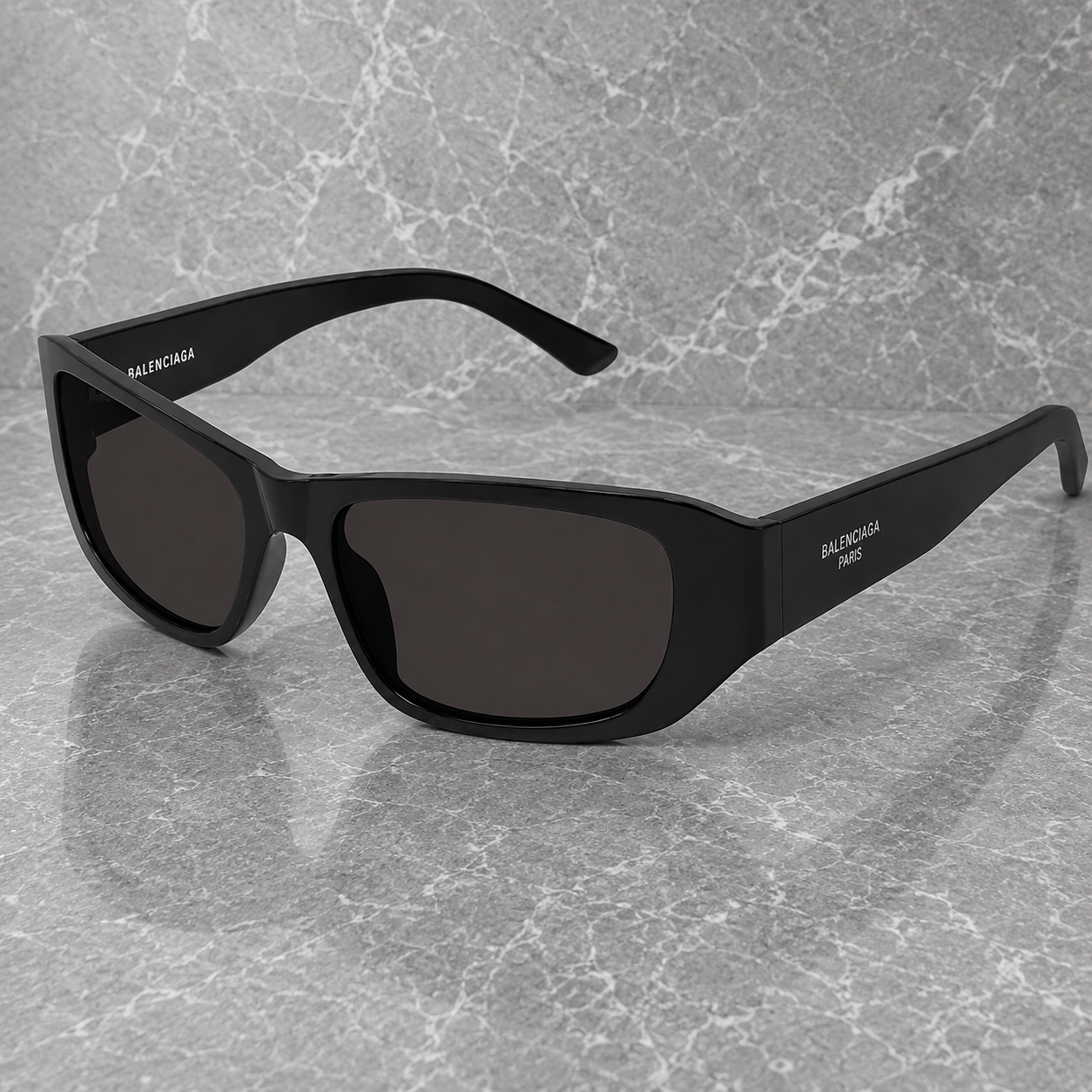 Balenciaga  Grey Rectangular Unisex Sunglasses