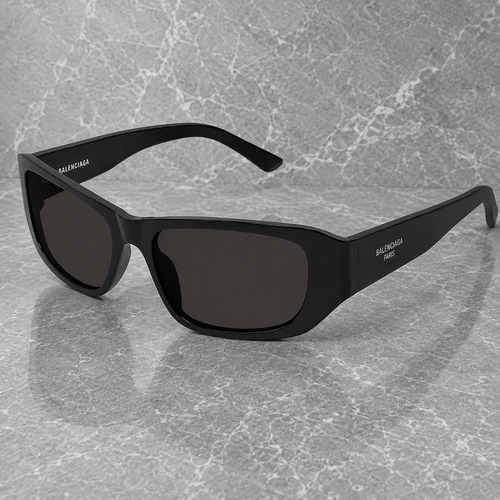 Balenciaga  Grey Rectangular Unisex Sunglasses