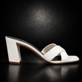 Paris Texas PX1167 Women's White Leather Mule Sandals