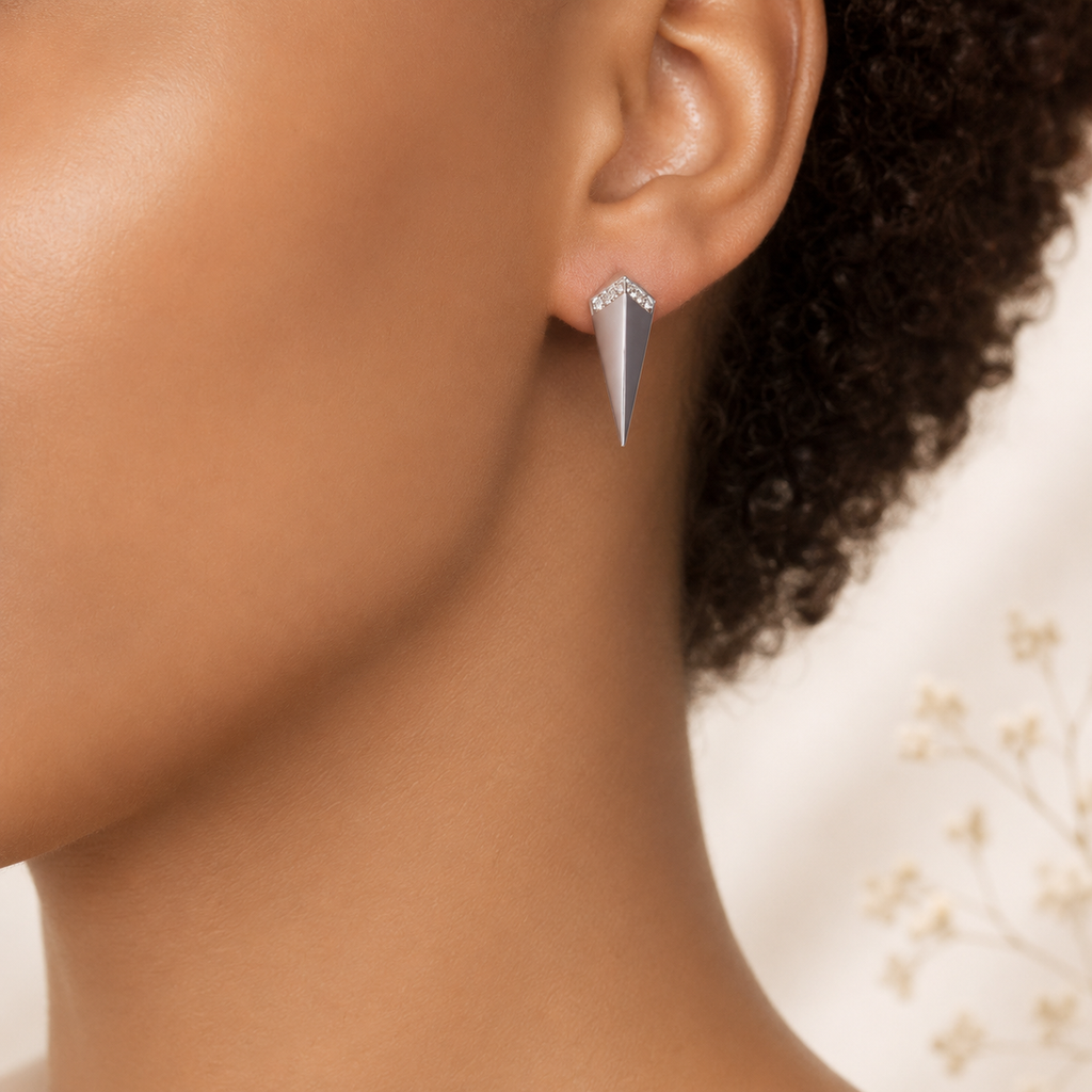 Sole Du Soleil Lupine Women's 18k WG Plated Satin Finish Fashion Earring