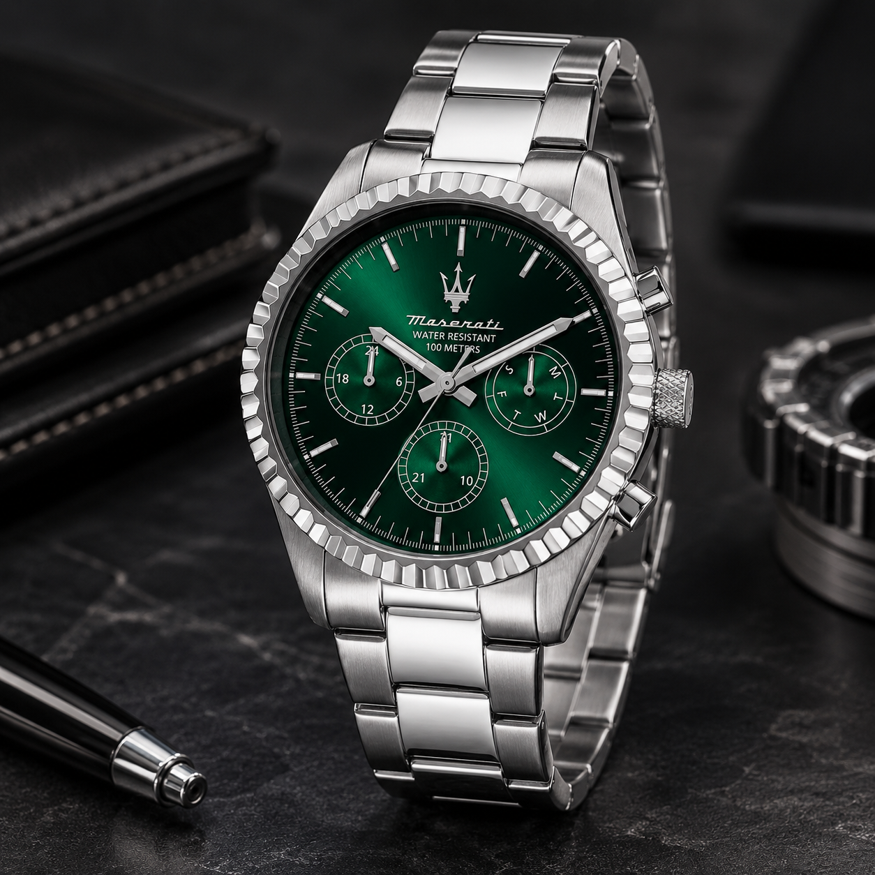 Maserati  Competizione Quartz Green Dial Men's Watch