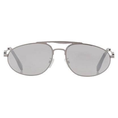 Fendi FE40072U 14C Pilot Sunglasses – Shiny Light Ruthenium/Smoke Mirror
