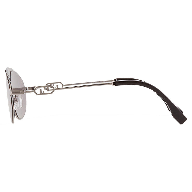 Fendi FE40072U 14C Pilot Sunglasses – Shiny Light Ruthenium/Smoke Mirror