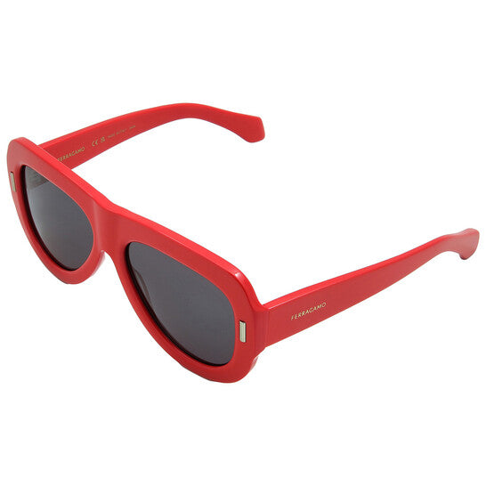 Ferragamo  Grey Oval Ladies Sunglasses