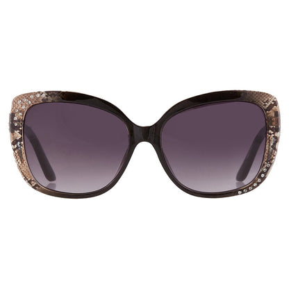Guess Factory Butterfly Sunglasses – Black/Snakeskin Print Smoke Gradient (GF0383)