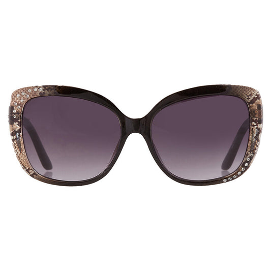 Guess Factory Butterfly Sunglasses – Black/Snakeskin Print Smoke Gradient (GF0383)