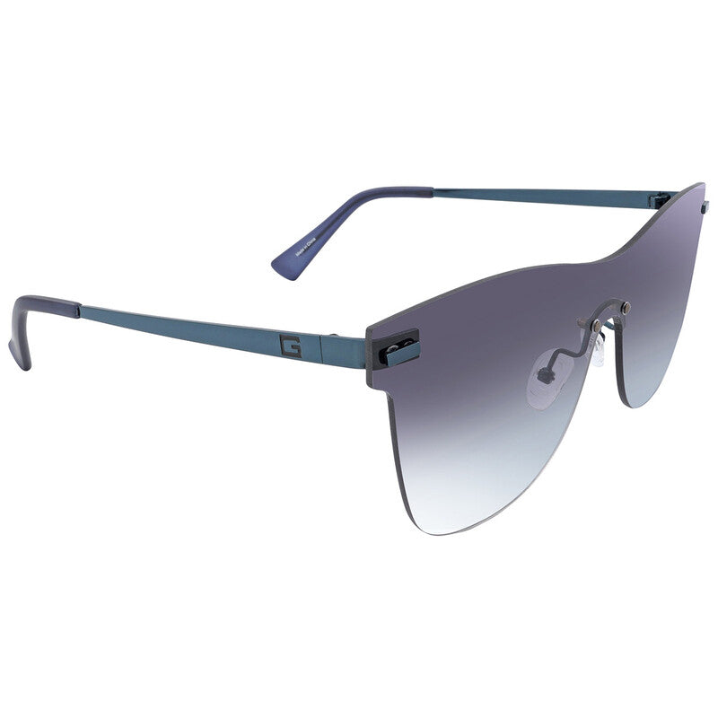Guess Factory GF0186 Men's Gradient Rimless Shield Sunglasses – Matte Blue