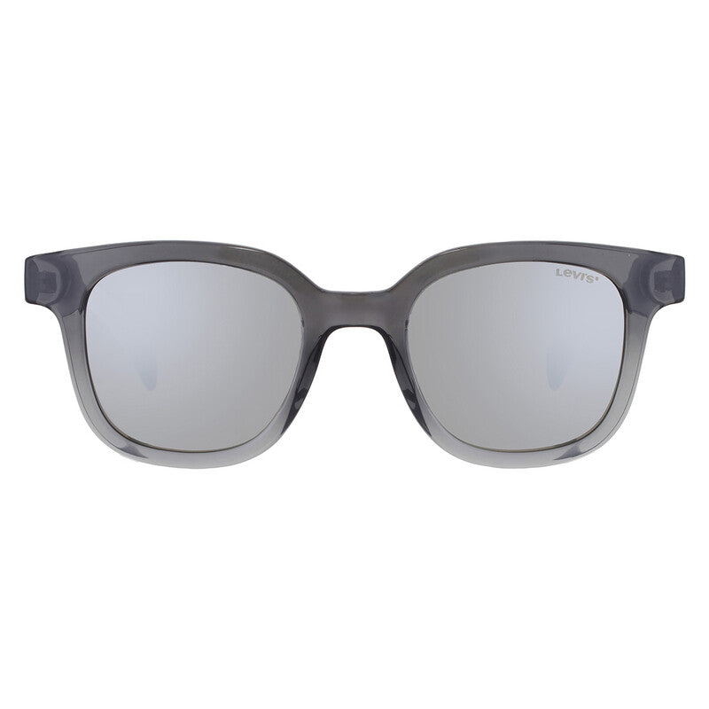 Levi's LV 1010/S Unisex Mirrored Square Sunglasses – Transparent Dark Grey