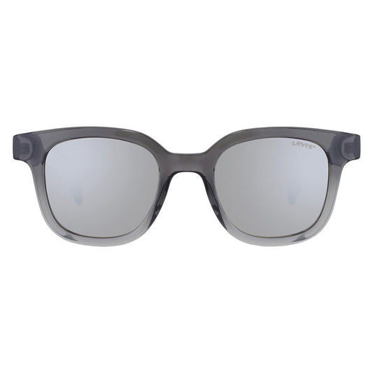 Levi's LV 1010/S Unisex Mirrored Square Sunglasses – Transparent Dark Grey