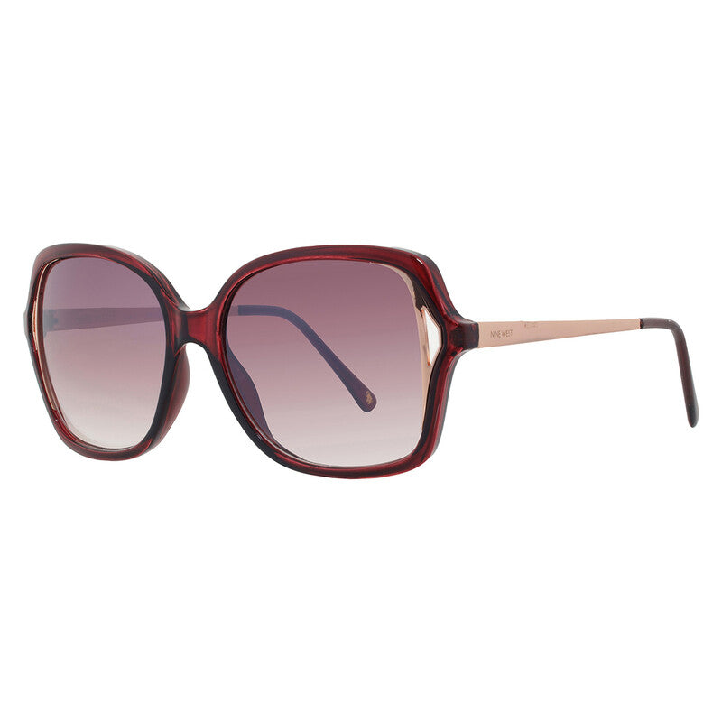 Nine West Women's Semi-Rimless Butterfly Sunglasses – Wine