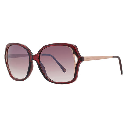 Nine West Women's Semi-Rimless Butterfly Sunglasses – Wine