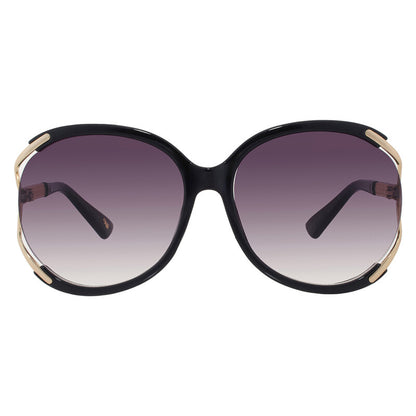 Nine West Women's Semi-Rimless Oval Sunglasses – Black