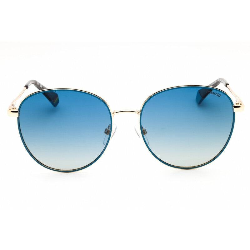 Polaroid PLD 6215/S/X Unisex Polarized Round Sunglasses – Gold Blue