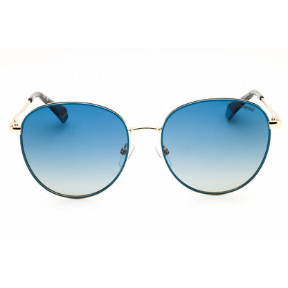 Polaroid PLD 6215/S/X Unisex Polarized Round Sunglasses – Gold Blue