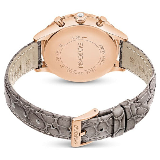 Swarovski Octea Chrono Quartz Crystal Grey Dial Watch