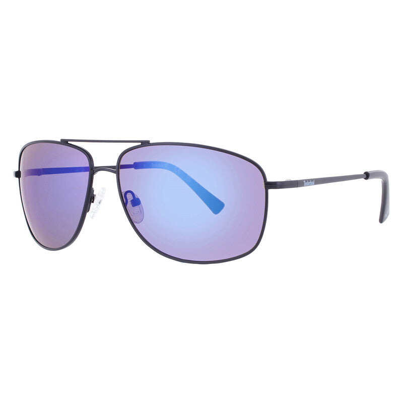 Timberland TB7288 Men's Mirrored Pilot Sunglasses – Shiny Black