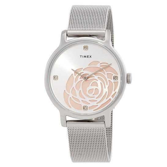 Timex Transcend Quartz Crystal Grey Dial Ladies Watch