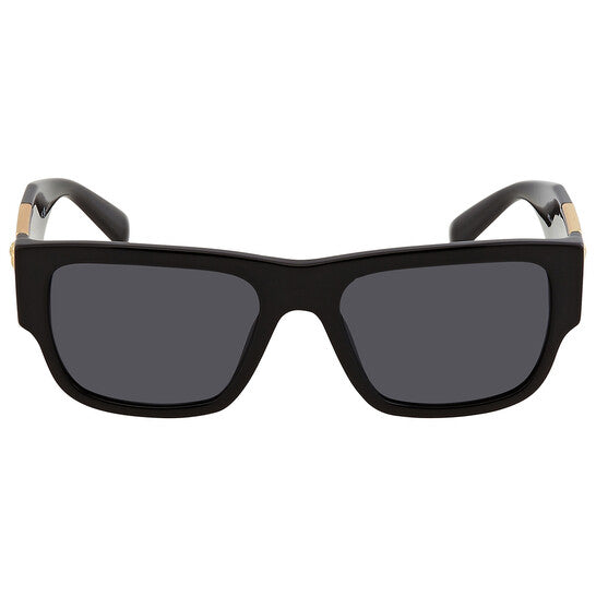 Versace  Dark Gray Rectangular Men's Sunglasses