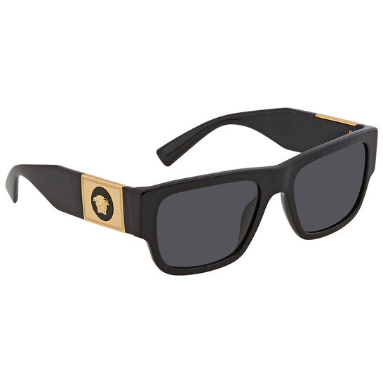 Versace  Dark Gray Rectangular Men's Sunglasses