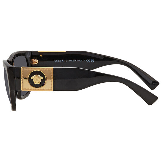 Versace  Dark Gray Rectangular Men's Sunglasses