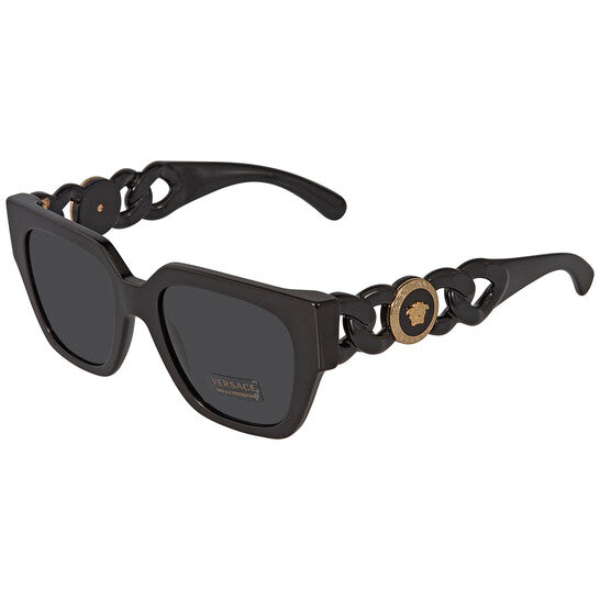Versace  Dark Grey Square Ladies Sunglasses