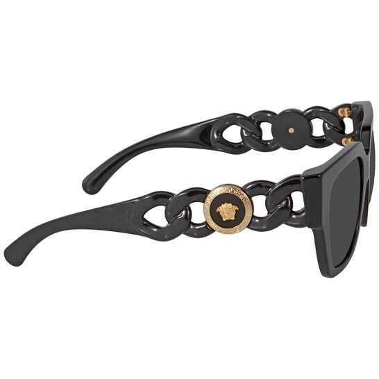 Versace  Dark Grey Square Ladies Sunglasses