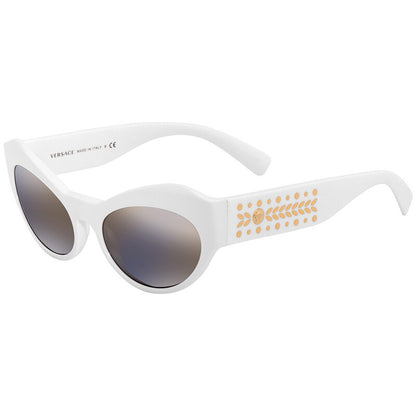 Versace Cat Eye Sunglasses – White/Grey Mirror Gradient (VE4356)