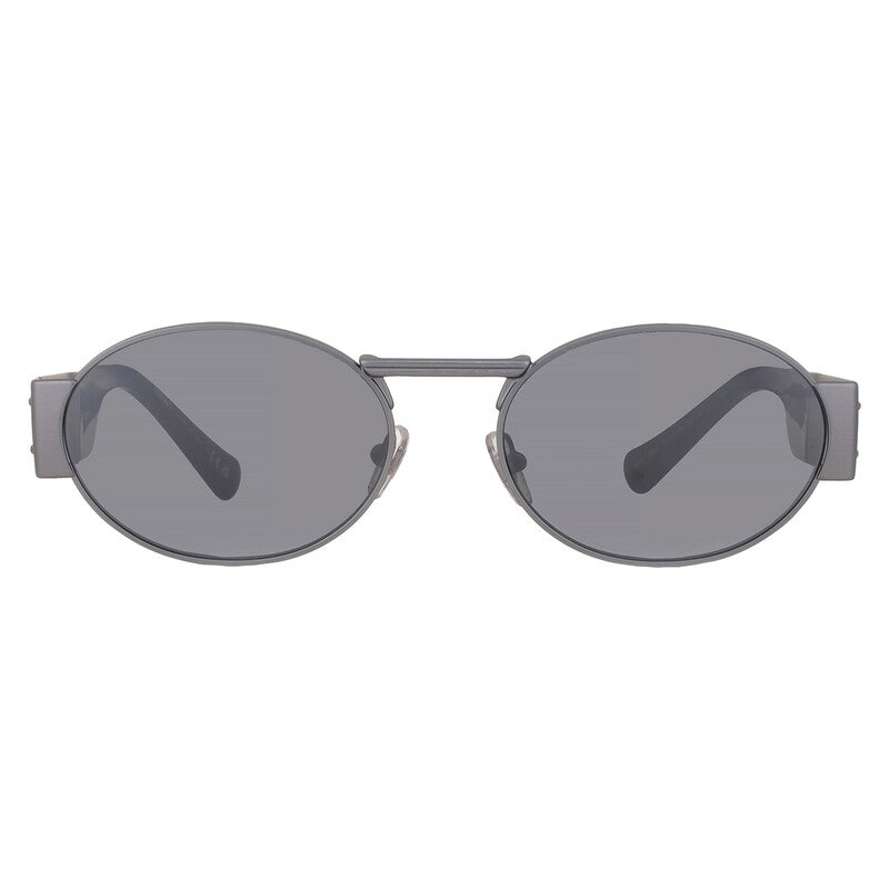 Versace VE2264 Oval Sunglasses — Matte Gunmetal / Grey Mirror Silver