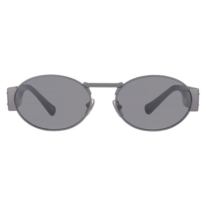 Versace VE2264 Oval Sunglasses — Matte Gunmetal / Grey Mirror Silver