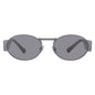 Versace VE2264 Oval Sunglasses — Matte Gunmetal / Grey Mirror Silver